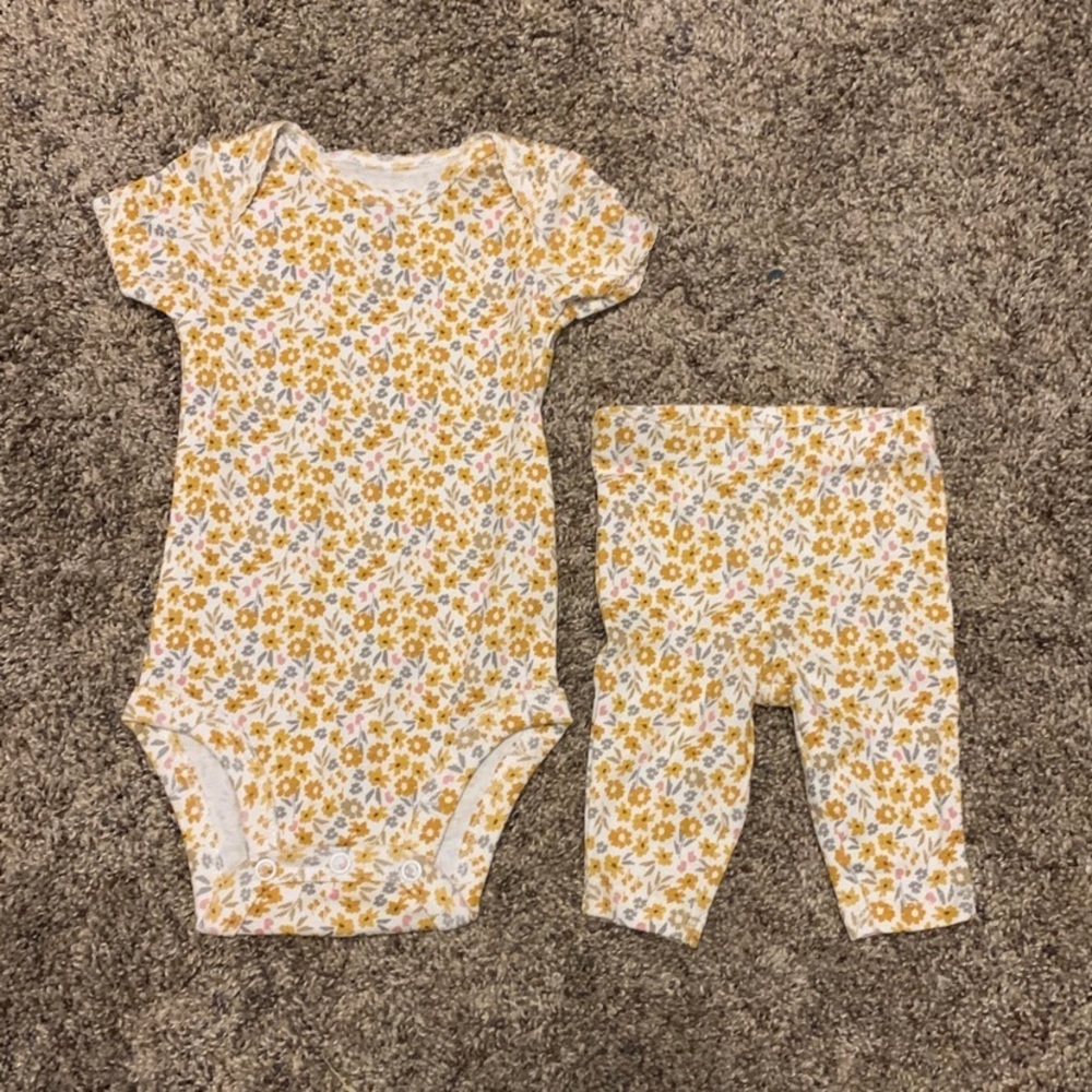 Flower Onesie & Pants Set